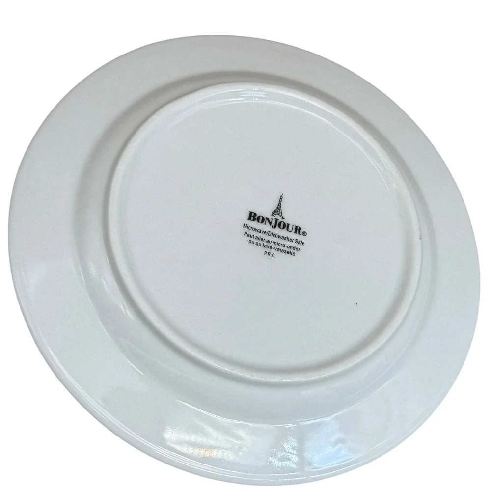 Bonjour White Embossed Goat Plate 7